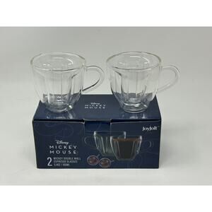 JoyJolt Disney Mickey Mouse 3D Espresso Cups - Set of 2  NEW